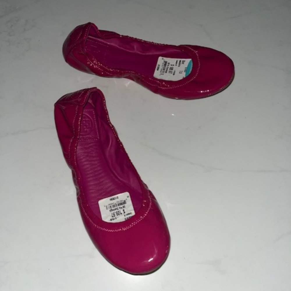 Tory Burch - Magenta Leather Ballet Flats